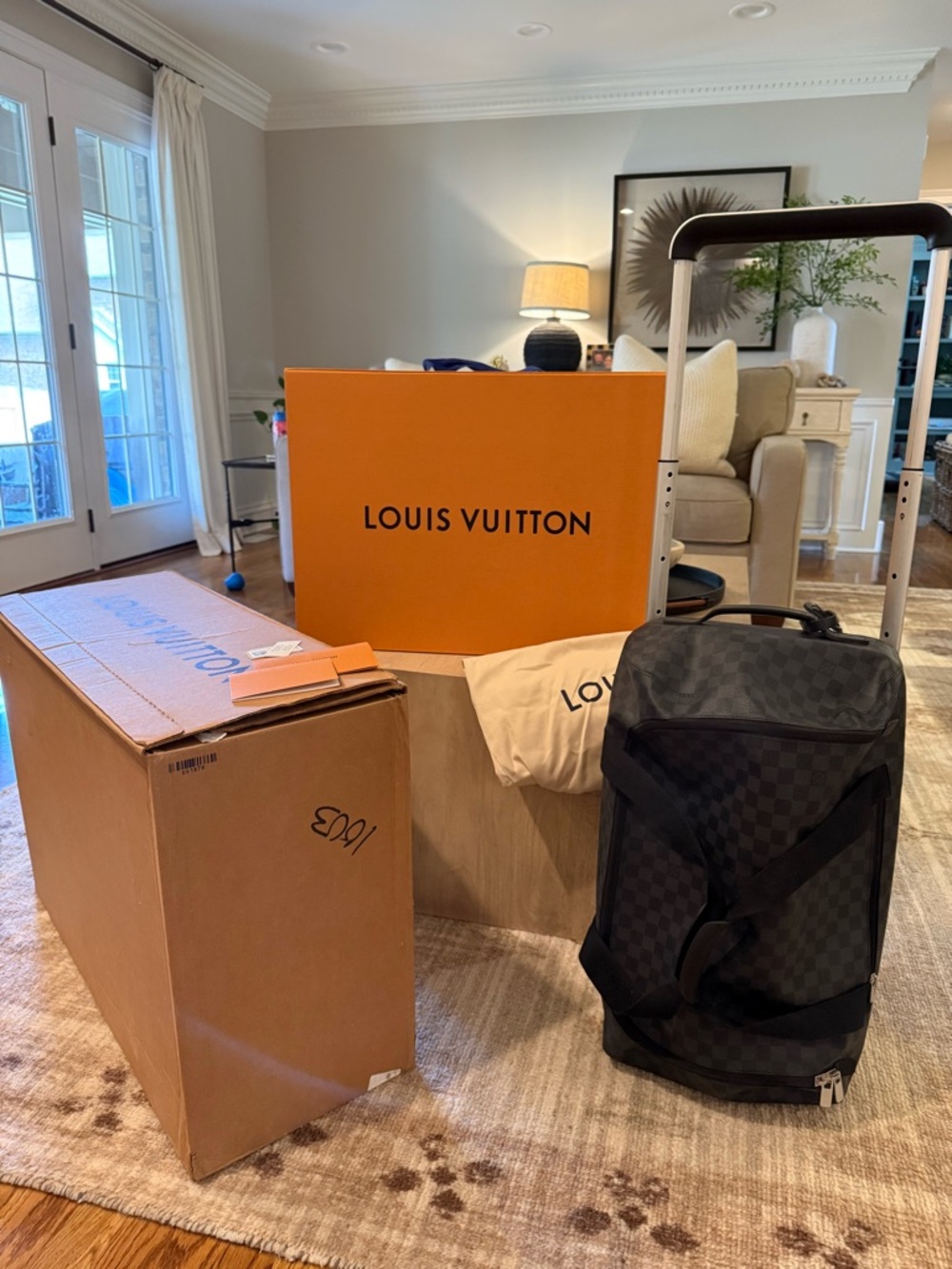 Louis Vuitton Black Damier Graphite Rolling Duffel